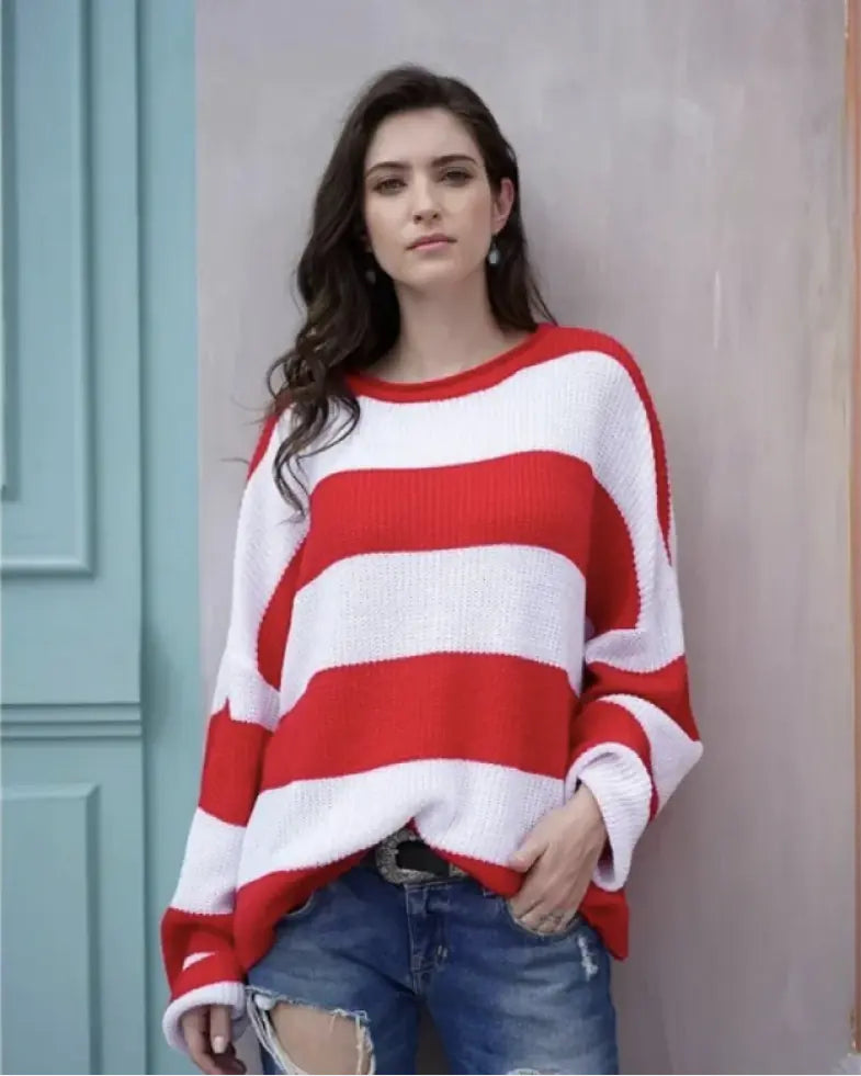 Striped Woven Sweater